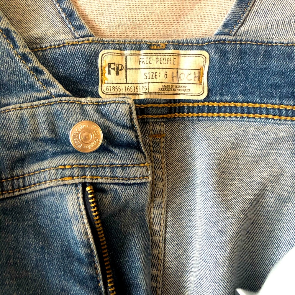 Free People flare cropped overalls sz6